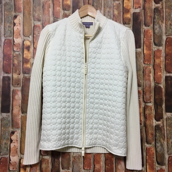 Laura Scott Sweaters - Laura Scott quilted front sweater jacket, sz. L